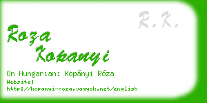 roza kopanyi business card